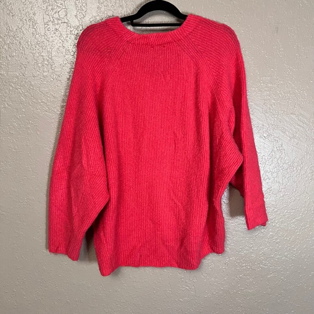 Topshop hot pink fuzzy oversized sweater size 8 - Picture 3 of 5